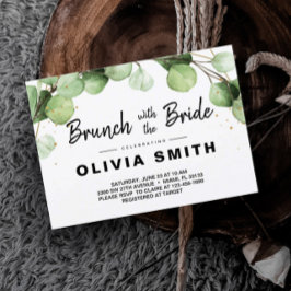 Elegant Rustic Eucaliptus Brunch med briden Inbjudningar
