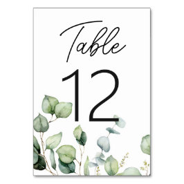 Elegant Rustic Eucalyptus Greenery Bröllop Bordsnummer