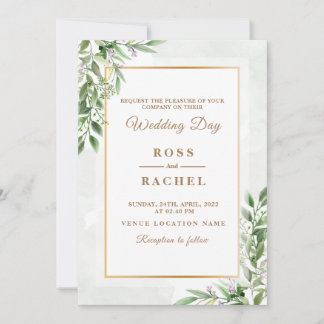 Elegant Rustic Eucalyptus Lövs Greenery Bröllop Inbjudningar