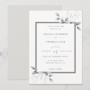 Elegant Rustic Eucalyptus Ram Winter Wedding Inbjudningar