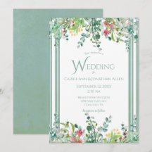 Elegant Rustic Eucalyptus Watercolor Bröllop Invit
