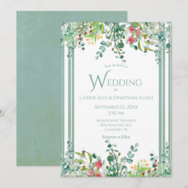 Elegant Rustic Eucalyptus Watercolor Bröllop Invit Inbjudningar