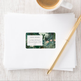 Elegant Rustic Exotic Tropical Rainforest Adress Adressetikett