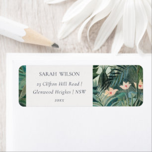 Elegant Rustic Exotic Tropical Rainforest Adress Returadress Etikett