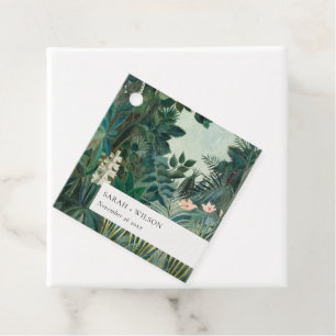 Elegant Rustic Exotic Tropical Rainforest Bröllop Gåvor Etiketter