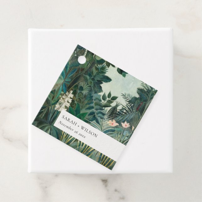 Elegant Rustic Exotic Tropical Rainforest Bröllop Gåvor Etiketter (På plats)