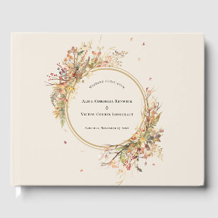 Elegant Rustic Fall Beige Bröllop Guest Bok