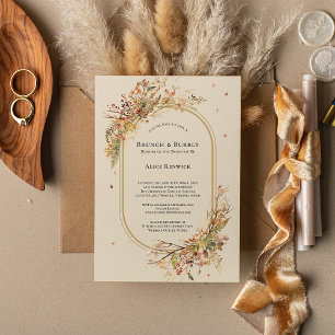Elegant Rustic Fall Beige Bröllop Möhippa Brunch Inbjudningar