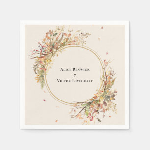 Elegant Rustic Fall Beige Bröllop Napkins Pappersservett