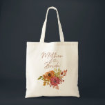 Elegant Rustic Fall Blommigt Budens mamma Tygkasse<br><div class="desc">Elegant Rustic Fall Blommigt Budens mamma Tote Bag.</div>