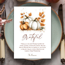 Elegant Rustic Fall Pumpkins Thanksgiving Julkort