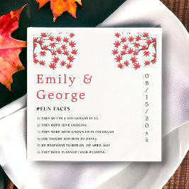 Elegant Rustic Fall Red Lövs Boho Autumn Bröllop Pappersservett