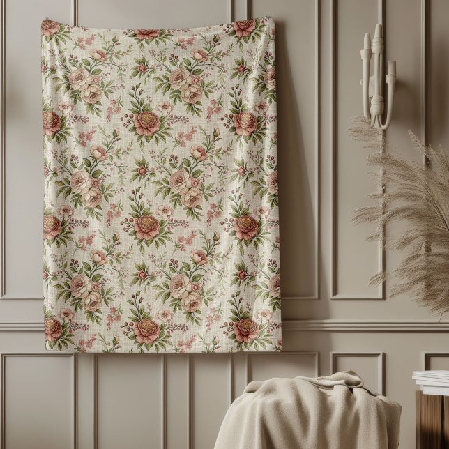 Elegant Rustic Farmhouse Chic Mjuk Blommigt Design Fleecefilt (Elegant Rustic Farmhouse Chic Soft Floral Designs Fleece Blanket)