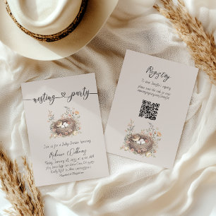 Elegant Rustic Floral Baby Shower Bo Babyfest Inbjudningar