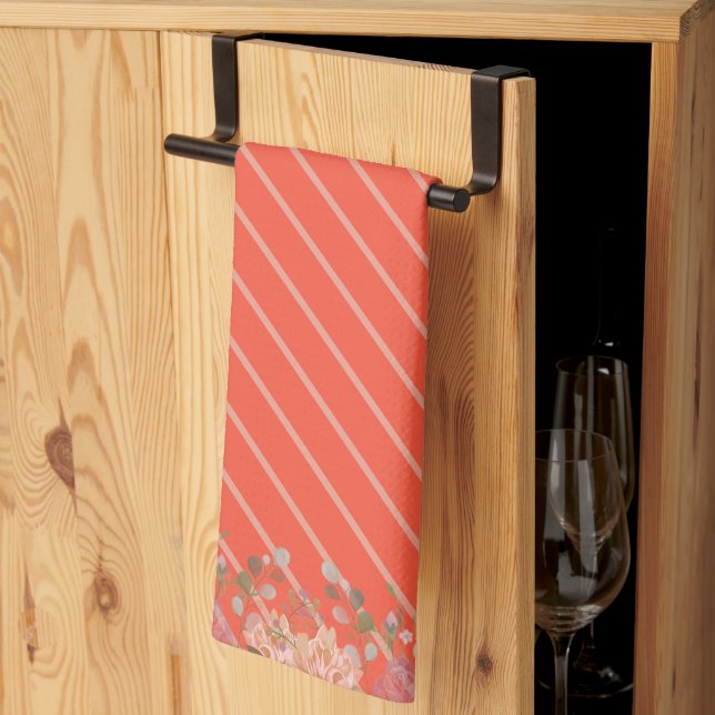 Elegant rustic floral kitchen kökshandduk (Thirds Fold)