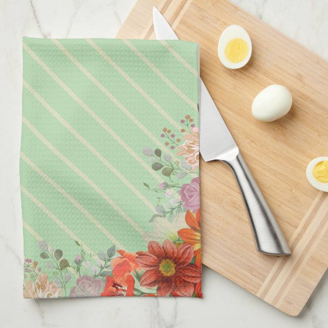 Elegant rustic floral kitchen kökshandduk (Vikt i Fjärdedel)