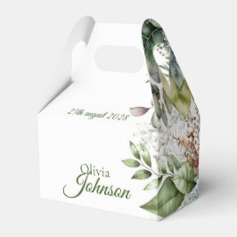 Elegant Rustic Forest Lövs Calligraphy Favor Box Presentaskar