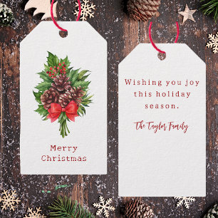 Elegant Rustic God jul Presentetikett