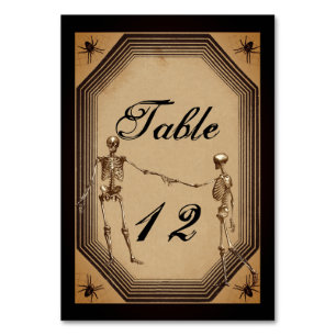 Elegant Rustic Gothic Deco Skeletons Bordsnummer
