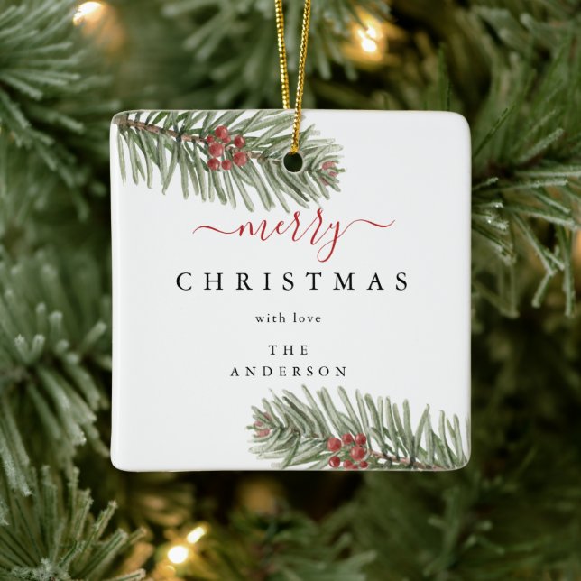 Elegant Rustic Gräs, julmodern Julgransprydnad Keramik (Träd)