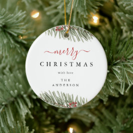 Elegant Rustic Gräs, julmodern Julgransprydnad Keramik