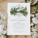 Elegant Rustic Gräs Mountain Landscape Bröllop Inbjudningar<br><div class="desc">Eleganten Rustic Gräs Mountain Landscape Wedding bjudande har ett unikt kalligrafiskt skript parat med snyggt,  tillsammans med en vattenfärg för bergslandskap i eleganten.</div>