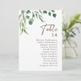 Elegant Rustic Greenery Bröllop Bordsnummer Diagra