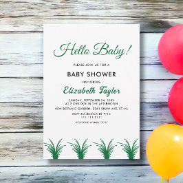 Elegant Rustic Grönt Grass Boho Fall Baby Shower Inbjudningar