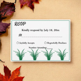 Elegant Rustic Grönt Grass Boho Ram Fall Wedding OSA Kort
