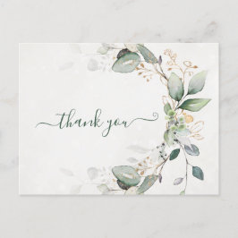 Elegant Rustic Guld Greenery Eucalyptus Modern Vykort