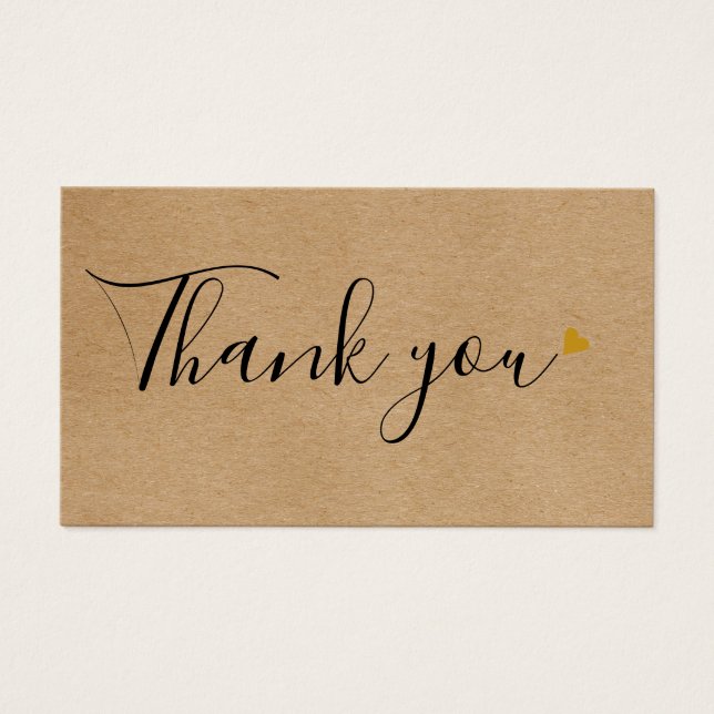 Elegant Rustic Guld Heart-skriptcertifikat Visitkort (Framsidan)