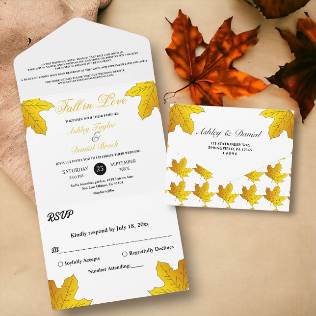 Elegant Rustic Guld Löv Fall Blommigt Bröllop (Skapare uppladdad)