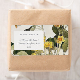Elegant Rustic Gult Daffodil Blommigt Adress Fraktsedel