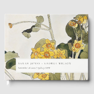 Elegant Rustic Gult Daffodil Blommigt Bröllop Gästböcker