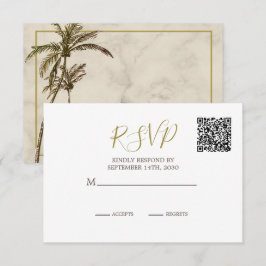 Elegant Rustic Handflatan Träd QR-kod Bröllop OSA Kort