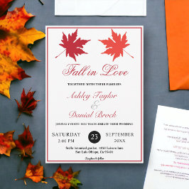 Elegant Rustic Höst löv Boho Chic Fall Wedding Inbjudningar