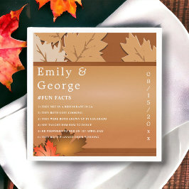 Elegant Rustic Höst löv Fall Blommigt Bröllop Pappersservett