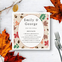 Elegant Rustic Höst löv hösten Blommigt Bröllop Pappersservett