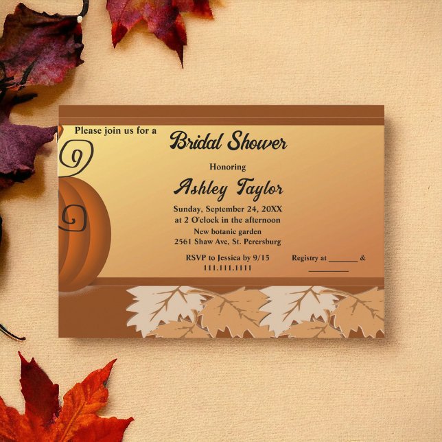 Elegant Rustic Höst löv HöstMöhippa Inbjudningar (Skapare uppladdad)