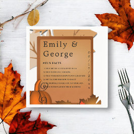 Elegant Rustic Höst löv Pumpkin Hösten Bröllop Pappersservett