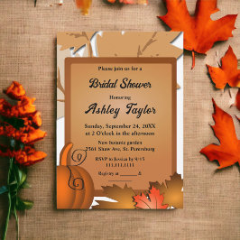 Elegant Rustic Höst löv Pumpkin-Möhippa Inbjudningar