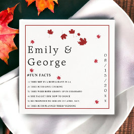 Elegant Rustic Höst löv Romantic Modern Bröllop Pappersservett