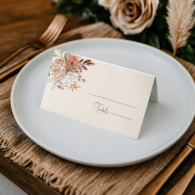Elegant Rustic Höstmappat Bröllop-monteringskort Placeringskort (Skapare uppladdad)