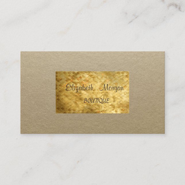 Elegant Rustic,Kraft,Guld Sequins Visitkort (Framsida)