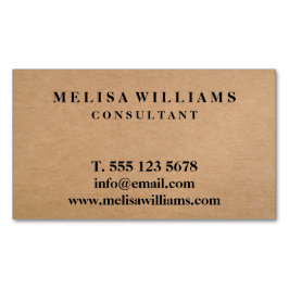 Elegant Rustic Kraft Magnetiska Visitkort