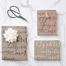 Elegant Rustic Kraft Papprare God jul Script
