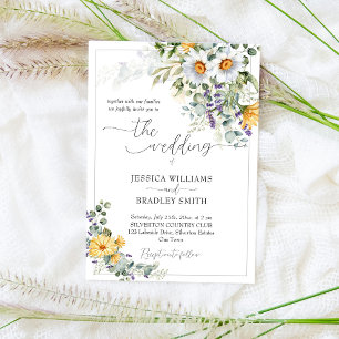 Elegant Rustic land-blommor eucalyptus Inbjudningar