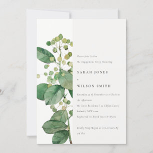 Elegant Rustic Leafy Foliage Greenery Förlovning Inbjudningar