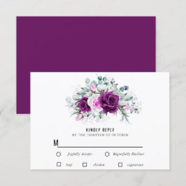 Elegant Rustic Lila  Blommigten Bröllop OSA Kort