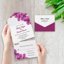 Elegant Rustic Lila Flower Summer Blommigt Bröllop